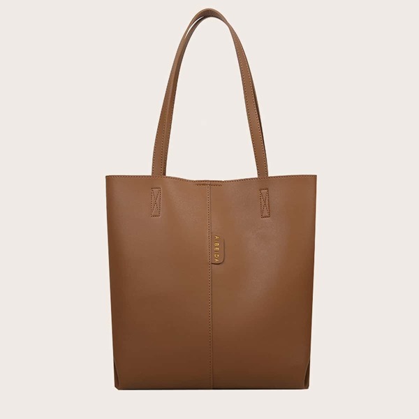 

Minimalist Shoulder Tote Bag, Brown