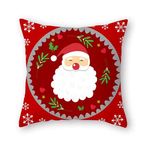 

Santa Claus Print Cushion Cover Without Filler, Multicolor