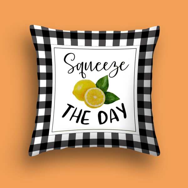 

Lemon Print Cushion Cover Without Filler, Multicolor