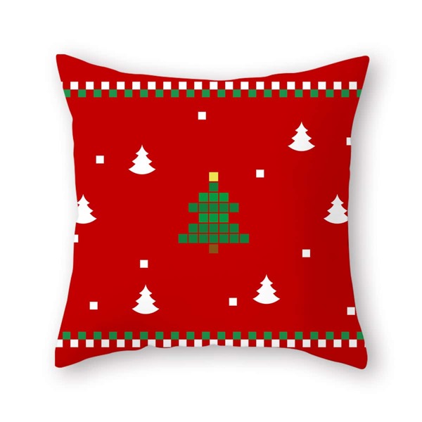 

Christmas Tree Print Cushion Cover Without Filler, Multicolor