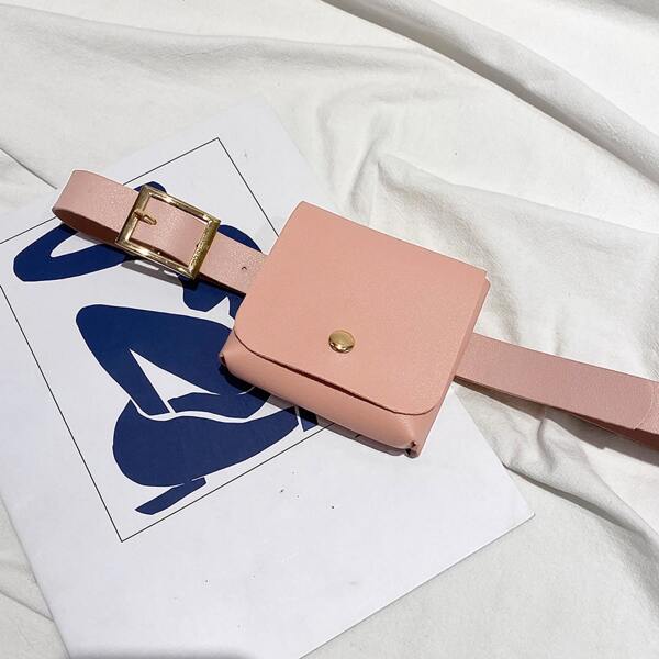 

Minimalist Flap Belt Bag, Pink
