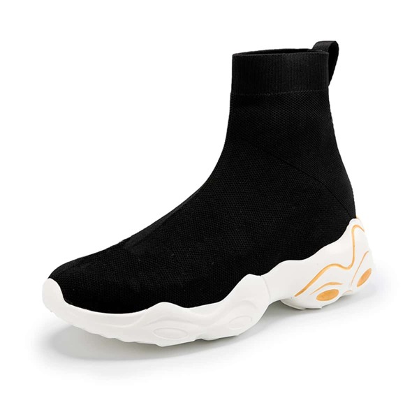 

Minimalist Mesh Panel Sock Sneakers, Black