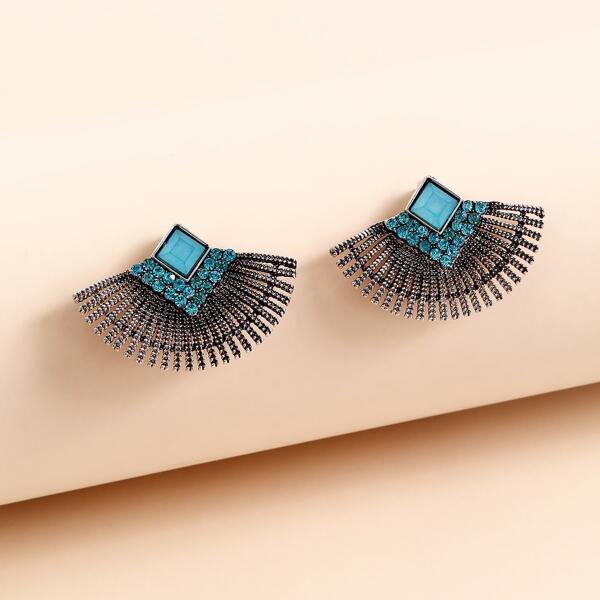 

Geo Decor Stud Earrings, Blue