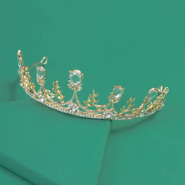 

Rhinestone Crown Design Headband, Gold