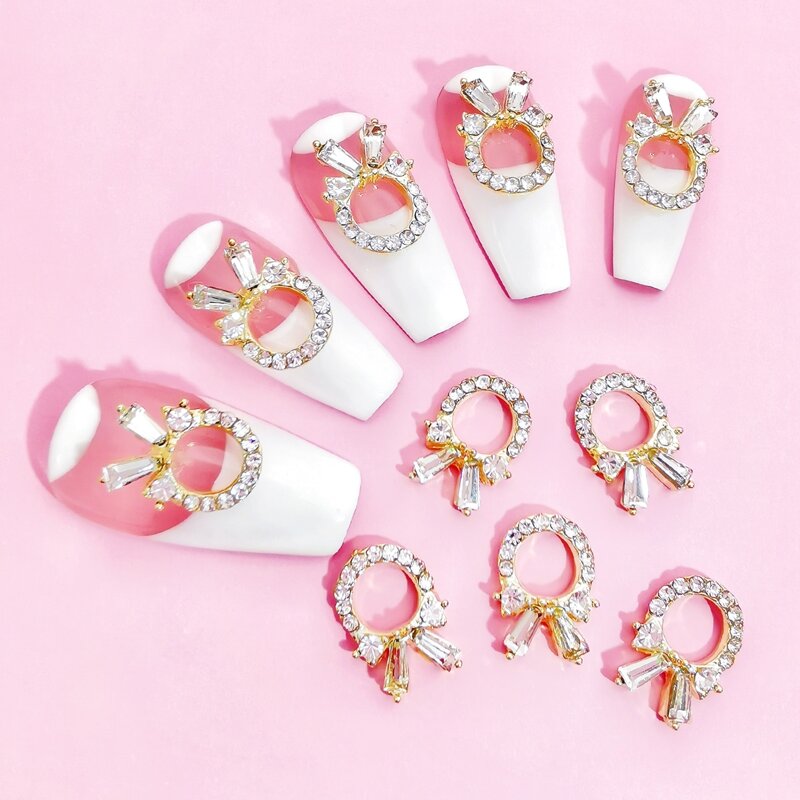 

10pcs Rhinestone Nail Art Decoration, Gold