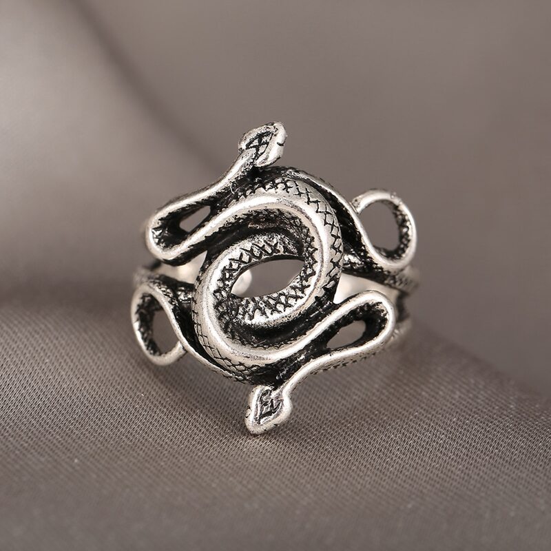 

Snake Decor Ring, Antique silver