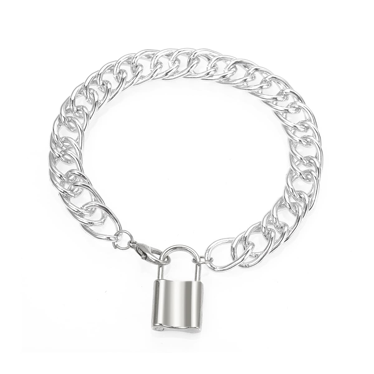 

Lock Decor Chain Bracelet, Silver
