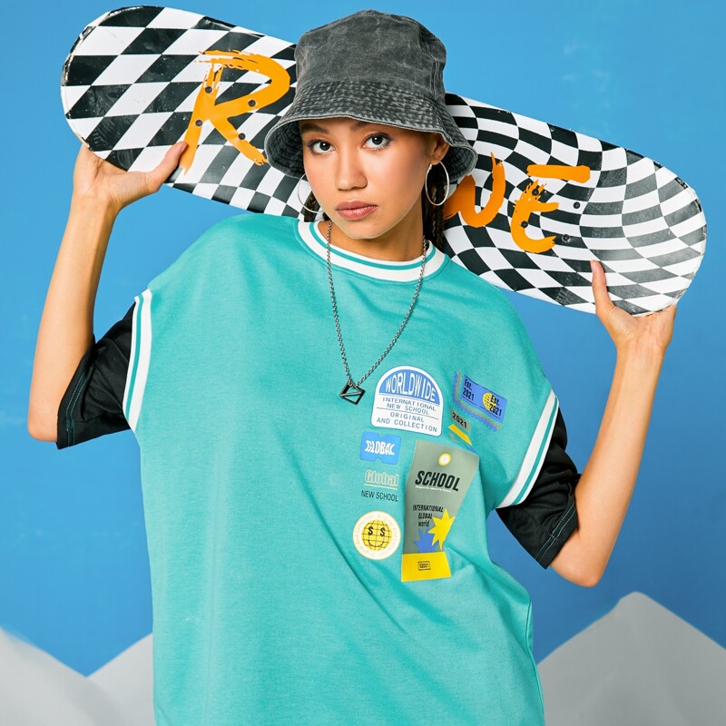 

2 In 1 Letter Graphic Tee, Multicolor