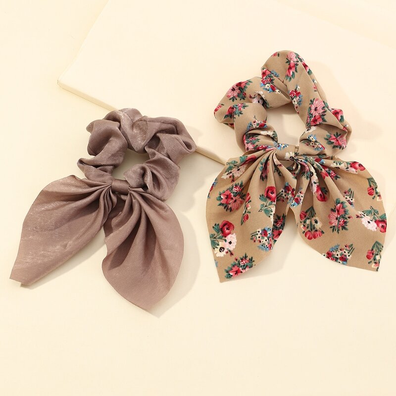 

2pcs Flower Graphic Hair Tie, Multicolor