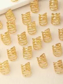 40入組金屬電話線髮圈 - 金色 - 查看 3