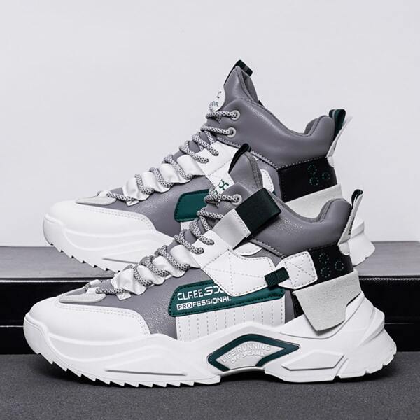 

Men Letter Graphic Lace Up Front Sneakers, Multicolor