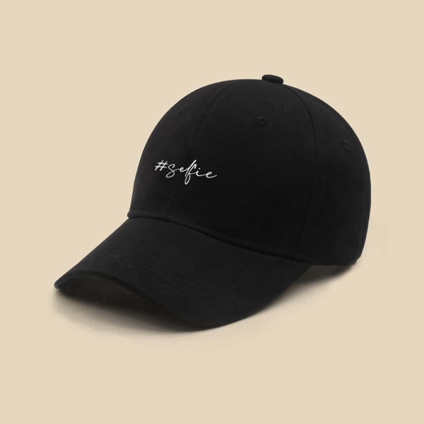 

Letter Graphic Baseball Cap, Black