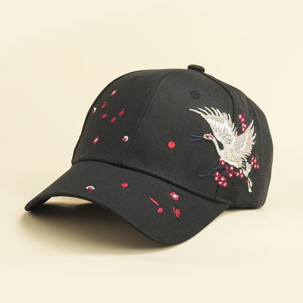 

Chinese Crane Embroidered Baseball Cap, Multicolor