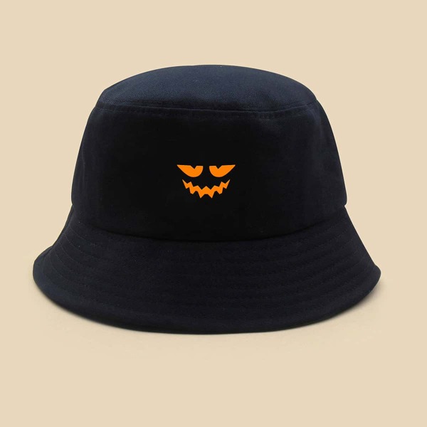 

Cartoon Graphic Bucket Hat, Black