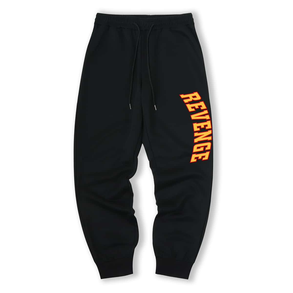 

Guys Letter Print Drawstring Sweatpants, Black