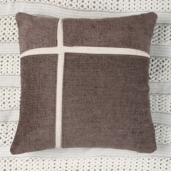 

Spliced Cushion Cover Without Filler, Brown