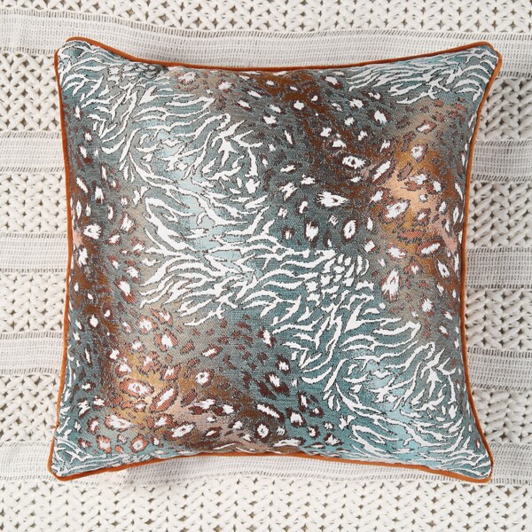 

Leopard Jacquard Cushion Cover Without Filler, Multicolor