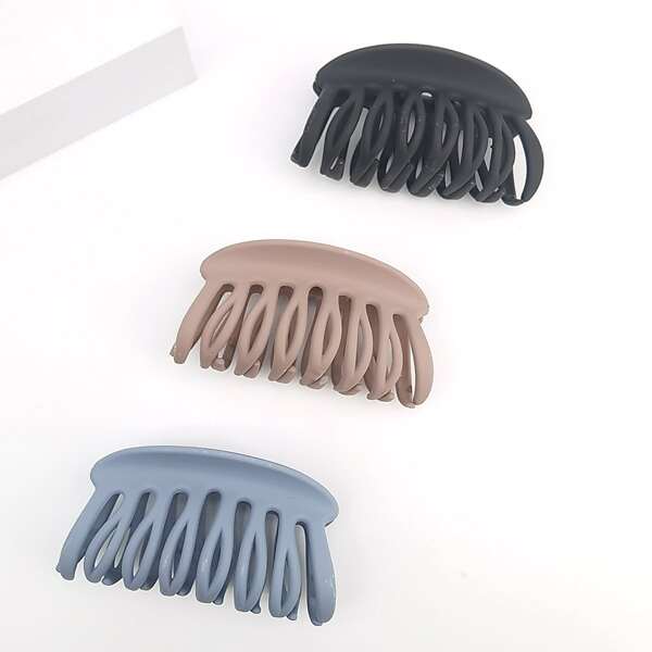 

3pcs Simple Hair Claw, Multicolor