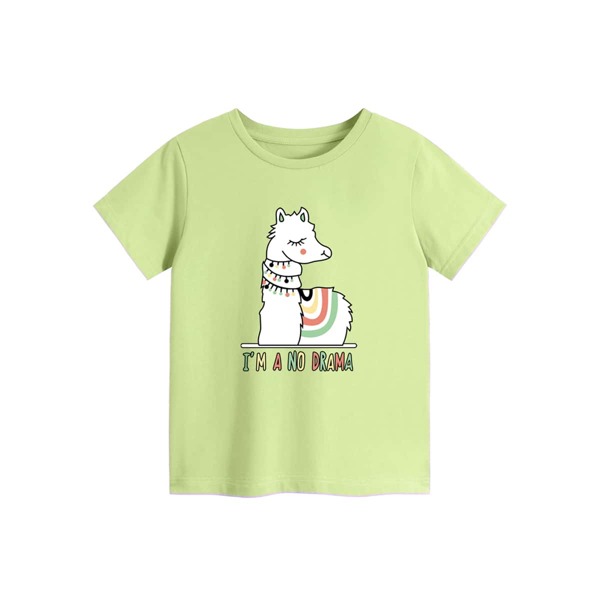 

Toddler Girls Cartoon & Letter Graphic Tee, Lime green