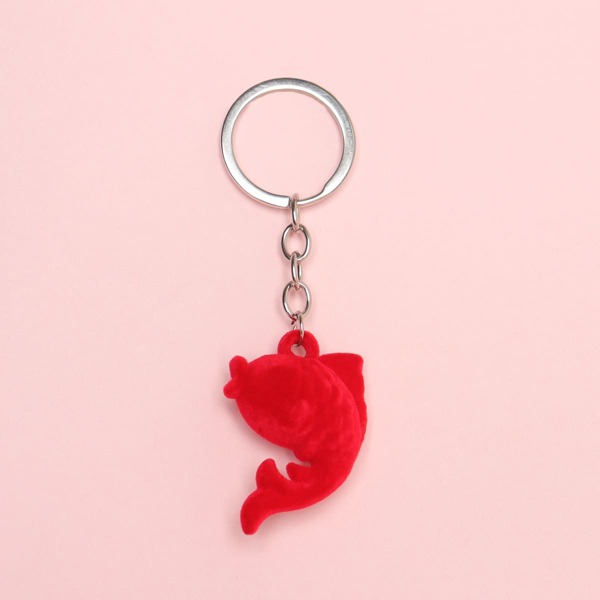 

Fish Charm Keychain, Red