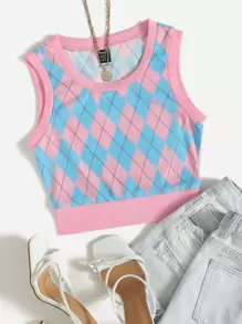 SHEIN Qutie Áo hai dây Hình học Sẵn sàng - Nhiều màu - Xem 1