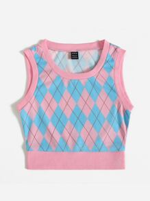 SHEIN Qutie Áo hai dây Hình học Sẵn sàng - Nhiều màu - Xem 4