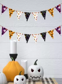 2pcs Halloween Decorative Pull Flag - Multicolor - View 1