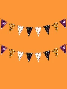 2pcs Halloween Decorative Pull Flag - Multicolor - View 2