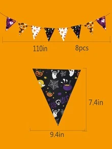 2pcs Halloween Decorative Pull Flag - Multicolor - View 3