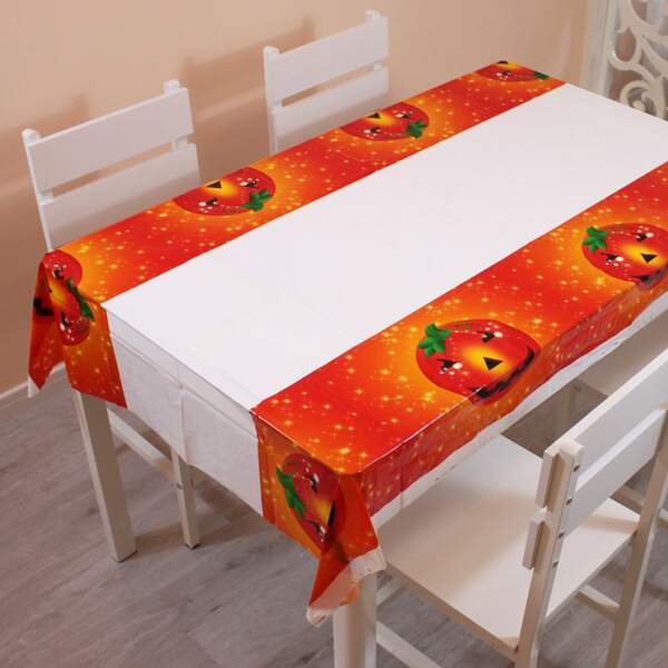 

Halloween Pumpkin Disposable Tablecloth, Multicolor