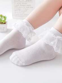2雙小女童蕾絲邊襪子 - 彩色 - 查看 3