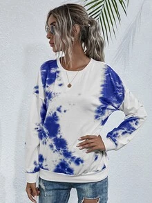 SHEIN LUNE 紮染圓領運動衫 - 彩色 - 查看 3