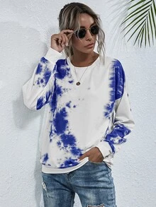 SHEIN LUNE 紮染圓領運動衫 - 彩色 - 查看 6