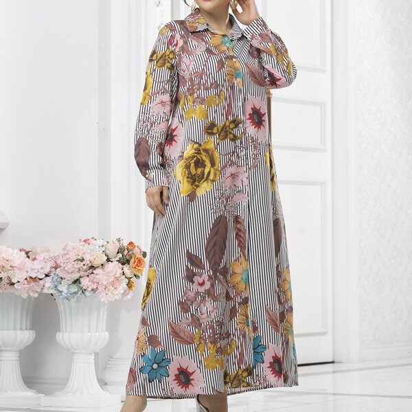

Plus Floral & Striped Tunic Blouse, Multicolor