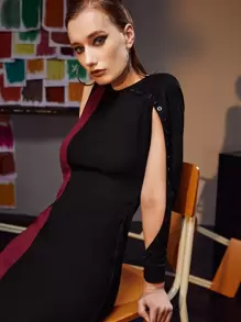 Shalaleh Vestido con fruncido de un hombro con abertura - Multicolor - Ver 1