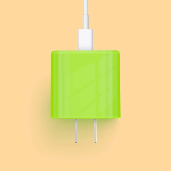 

1pc Plain Charger Head Protector, Green