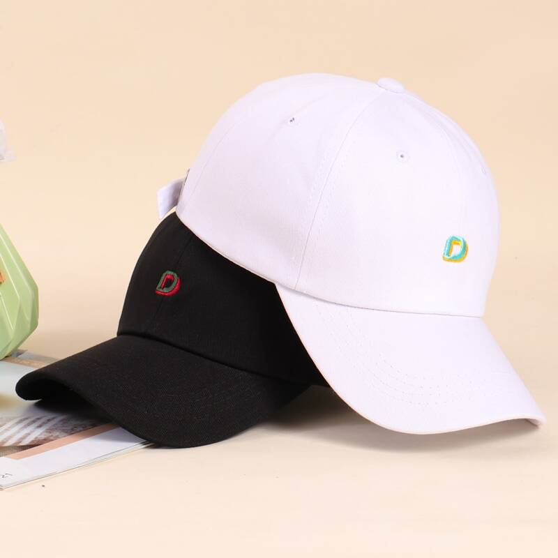 

Letter Embroidery Baseball Cap, Black and white