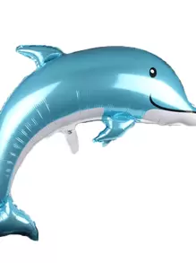 1 个海豚形气球，卡通创意铝膜气球，适合生日派对、圣诞节