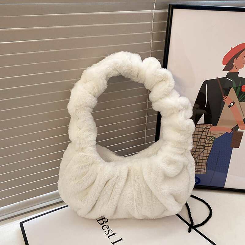 

Fluffy Shoulder Bag, White