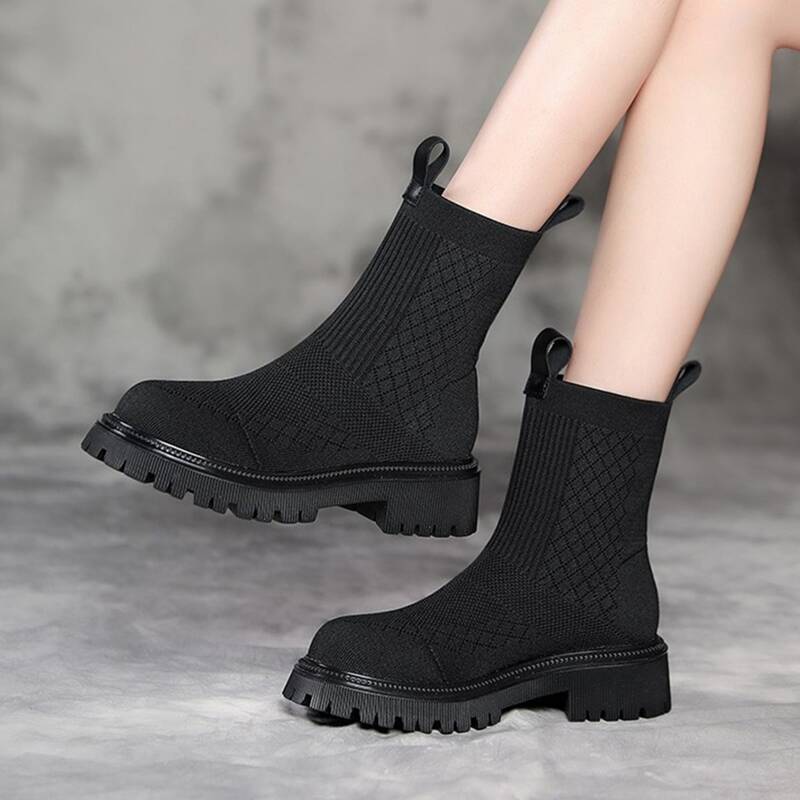 

Minimalist Sock Boots, Black