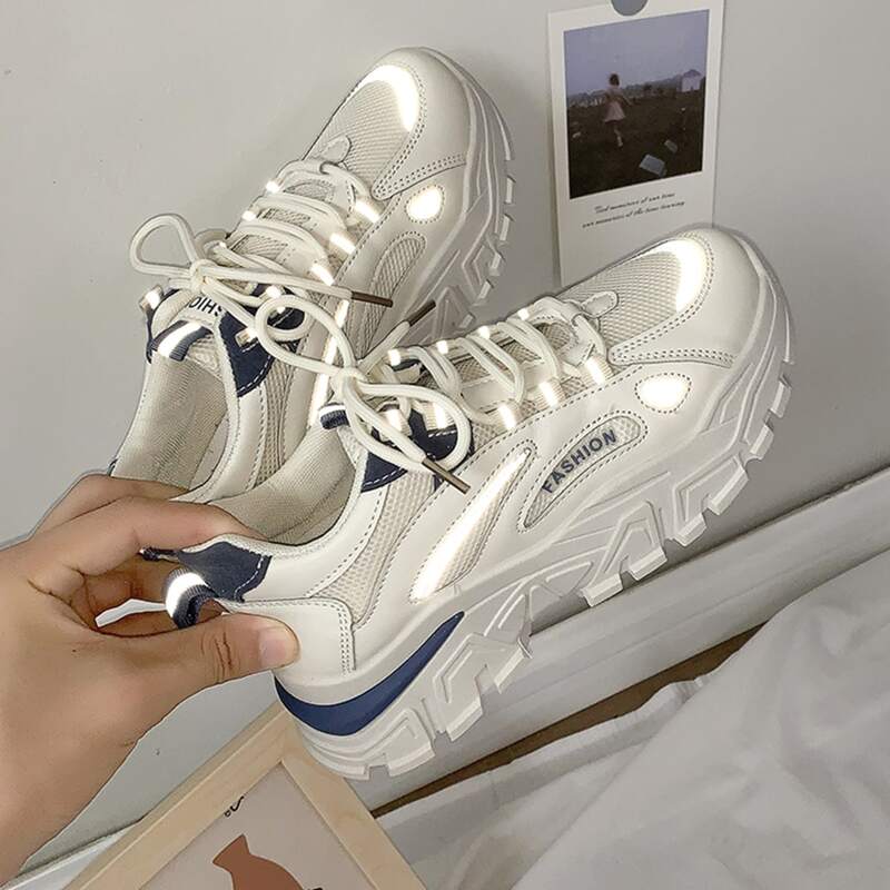 

Lace-up Front Chunky Sneakers, Blue