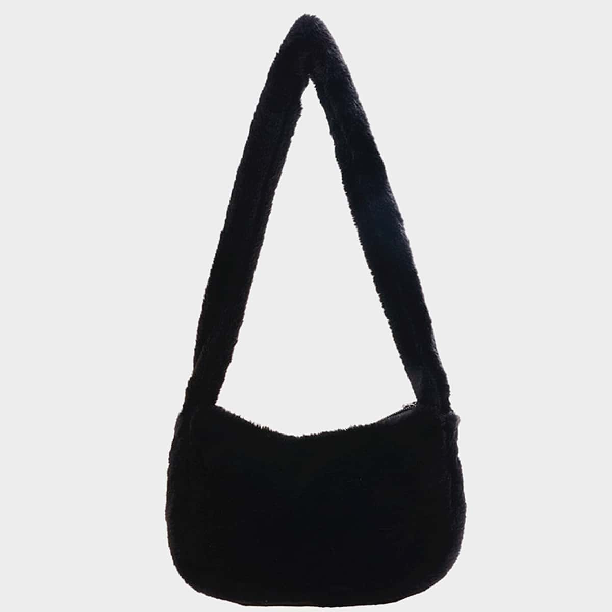 

Fluffy Shoulder Bag, Black