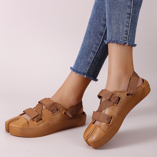 

Cut Out Strappy Slipper Sneakers, Brown