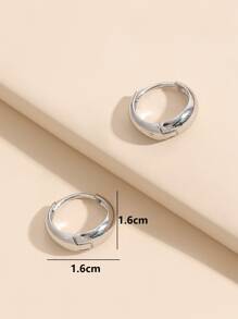 Vòng khuyên tai đơn giản - Bạc - Xem 4