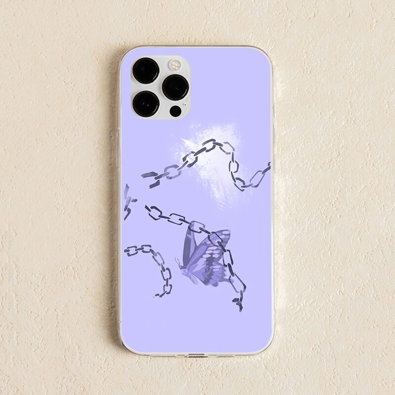 

Butterfly Pattern Phone Case, Purple