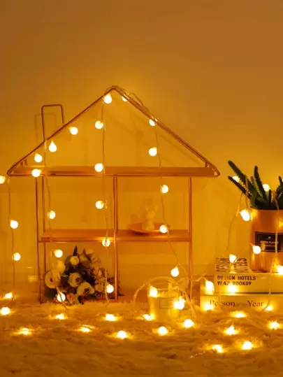 SHEIN BASIC LIVING 1 peça de luz de corda com 30 peças de lâmpada em forma de bola