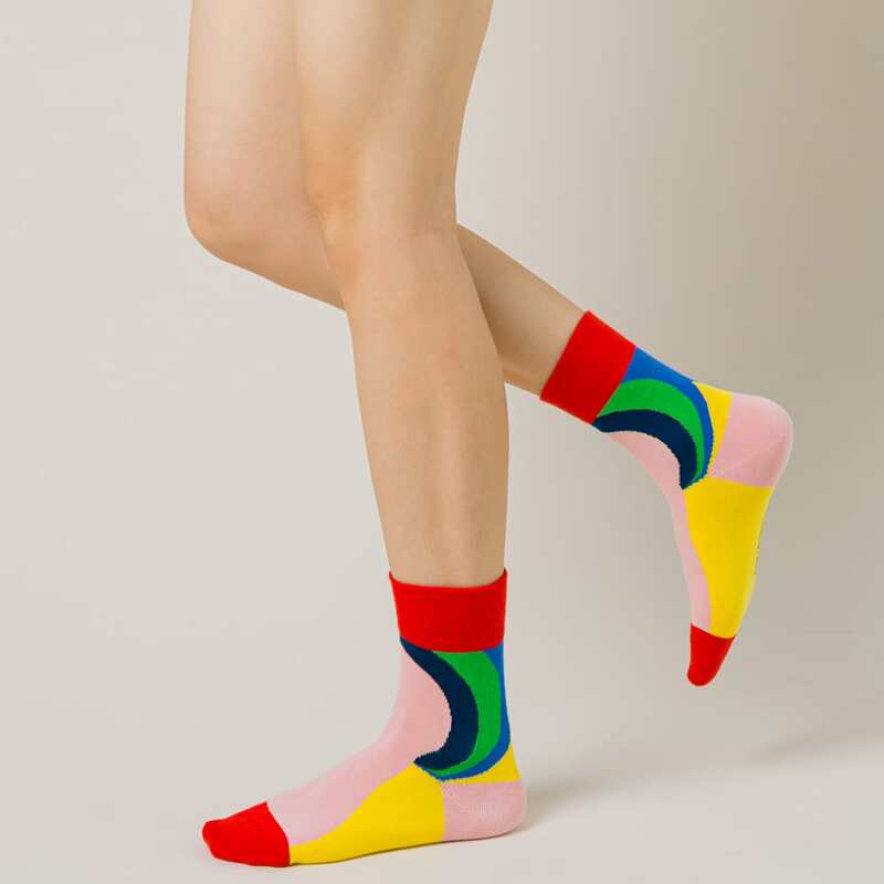 

Color Block Crew Socks, Multicolor
