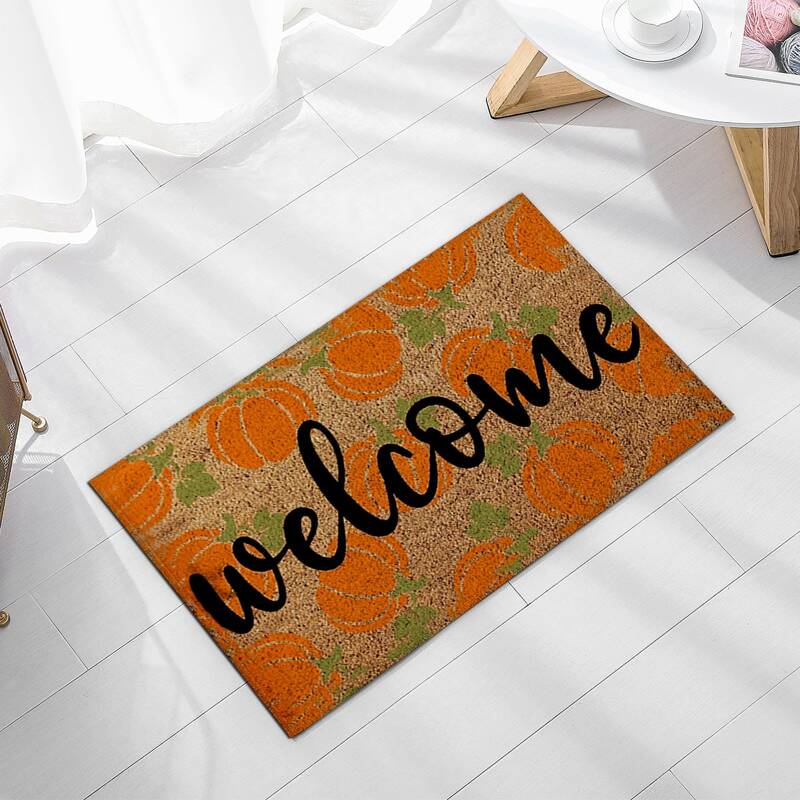 

Halloween Pumpkin Print Floor Mat, Multicolor