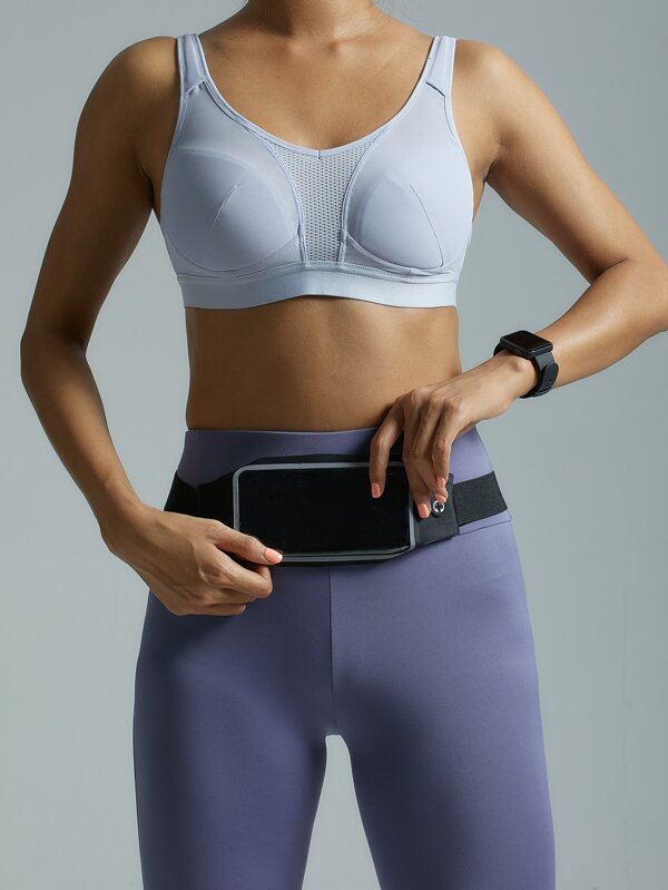 Reflective Detail Waist Bag For Cell Phone Within 5.5 Inch Without Touch Function