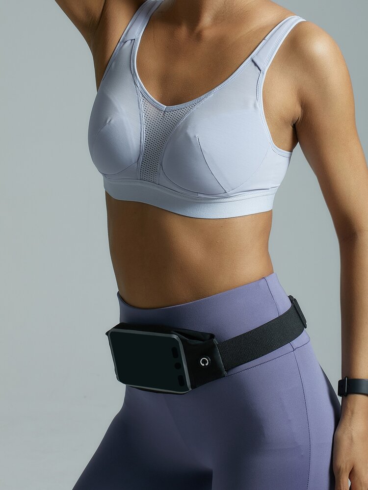 Reflective Detail Waist Bag For Cell Phone Within 5.5 Inch Without Touch Function - Black - View 4